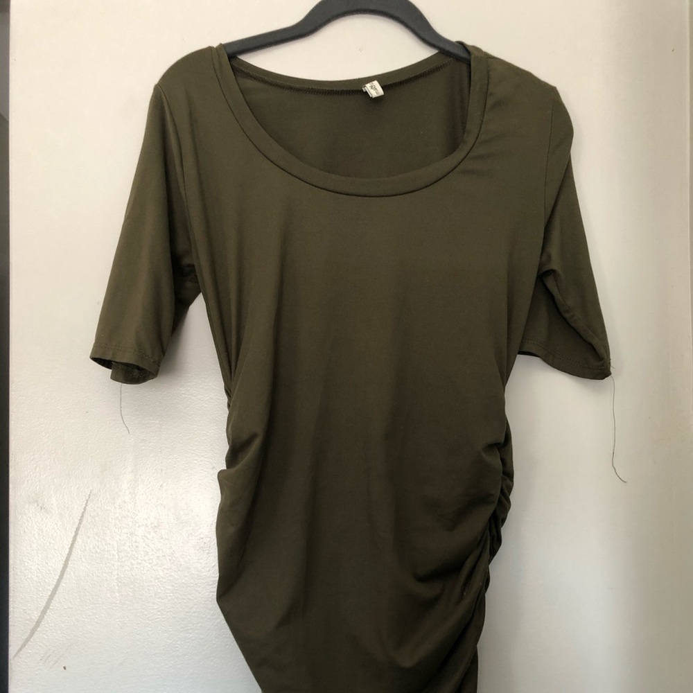 Maternity shirt Olive Green in color